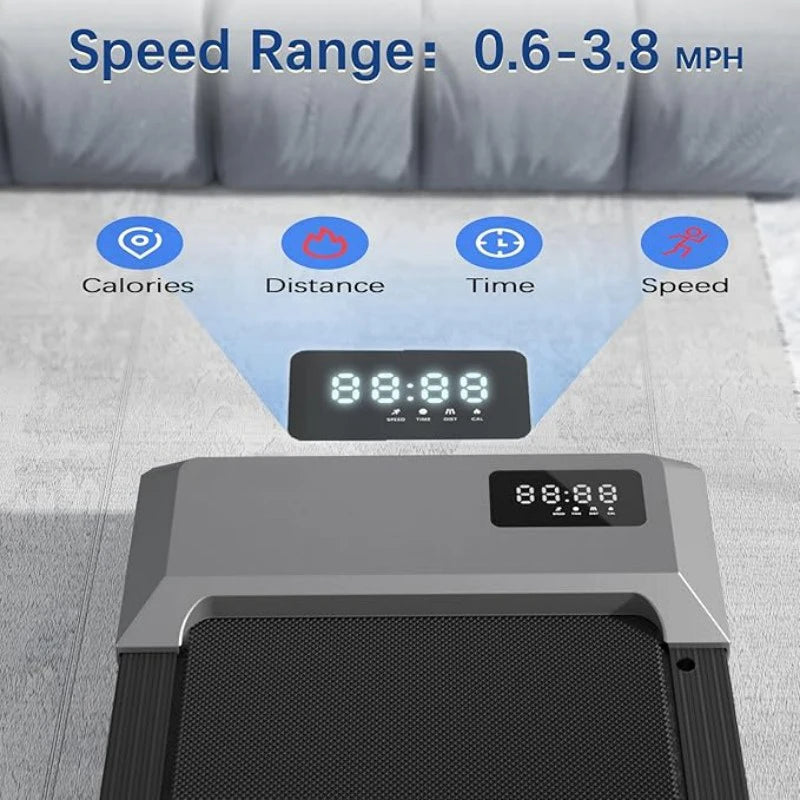 Compact 2in1 Treadmill Walking Pad LCD Display — Black | KIMLUD