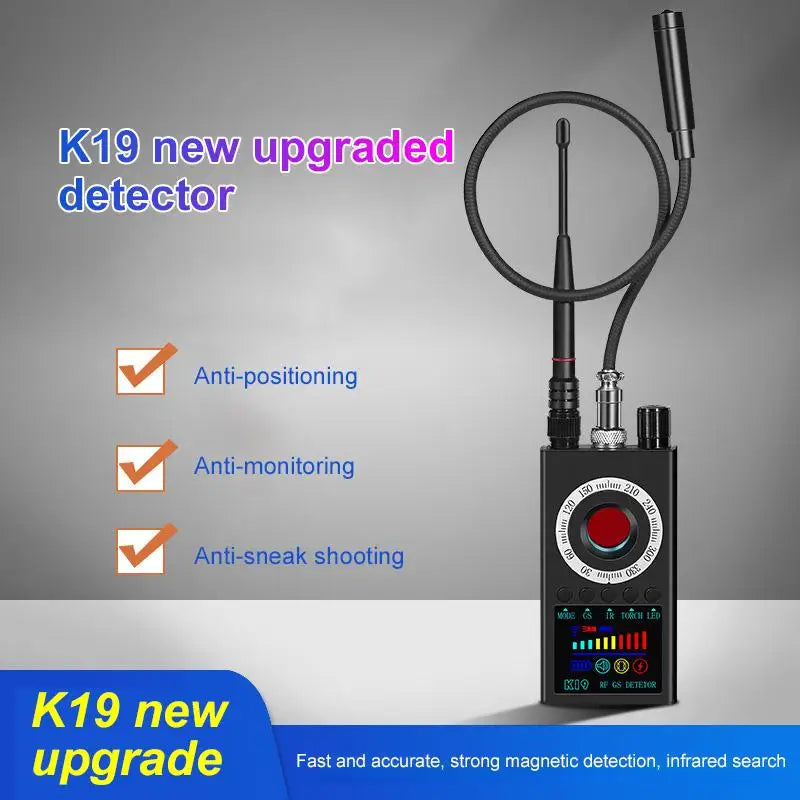 Compact Wireless RF Signal Detector Anti Wiretap Bug Scanner — Black | KIMLUD