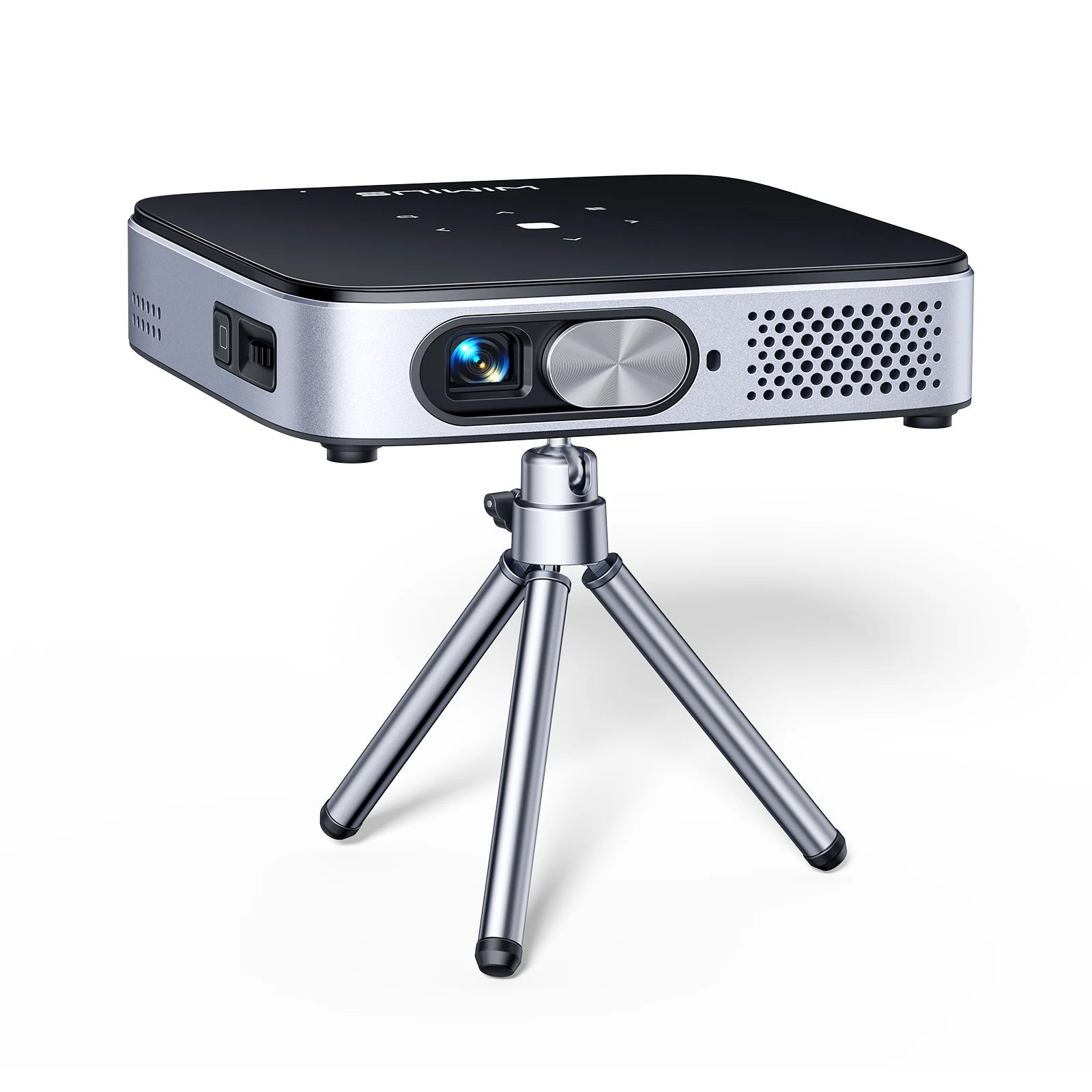 WiMiUS Mini Projector Android 11.0 DLP Projector Rechargeable Ultra Short Throw WiFi Bluetooth Projector FHD 1080P Support