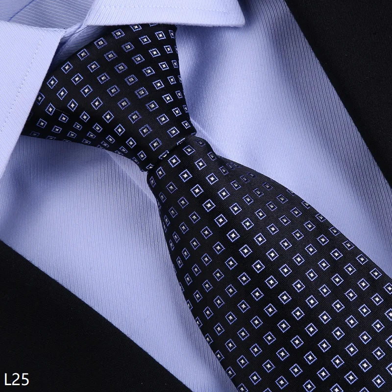 Silk Tie – 8cm Wide Checkered Pattern – Silk | KIMLUD