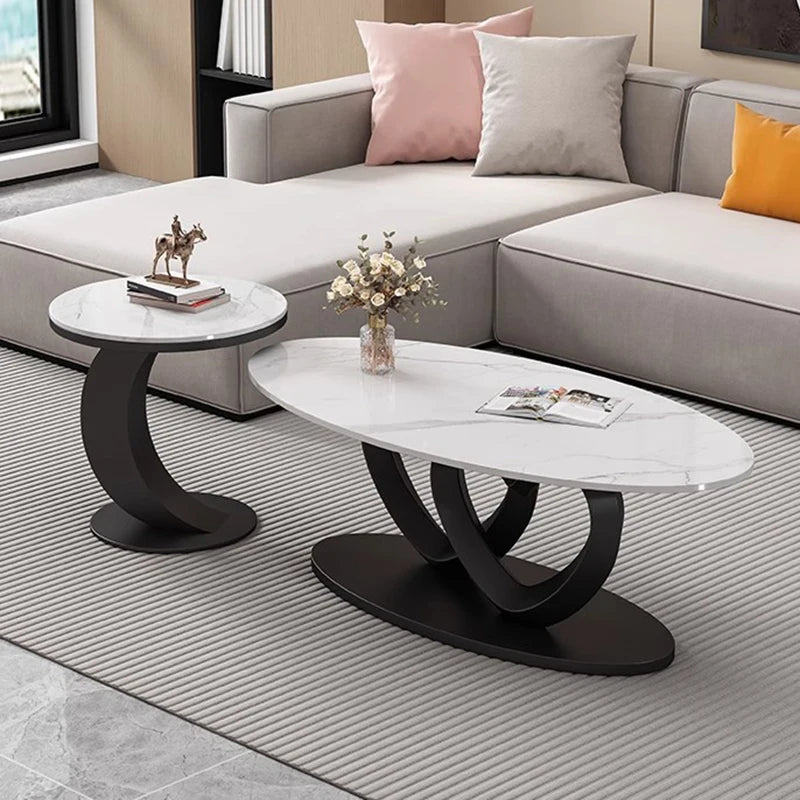 Unique Standing Coffee Table Aesthetic Round Industrial Luxury Coffee Table Modern Simple Mesa Auxiliar Postmodern Furniture