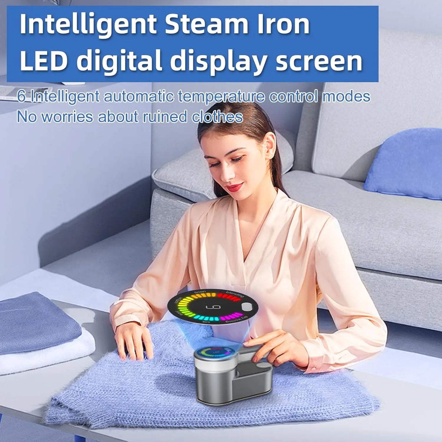 KIMLUD, New Intelligent Steam Ironing Machine Portable Travel Steamers for Clothes LCD Diplay Screenc Mini Handheld Garment Iron Steamer, KIMLUD Womens Clothes