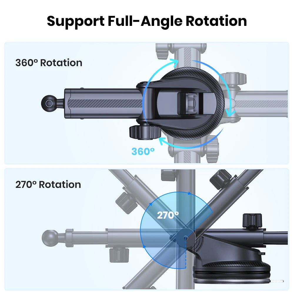TOPK Car Phone Holder 2 in 1 Car Phone Mount for Car Dashboard/Windscreen One Button Release and 360° Rotation for All Phones