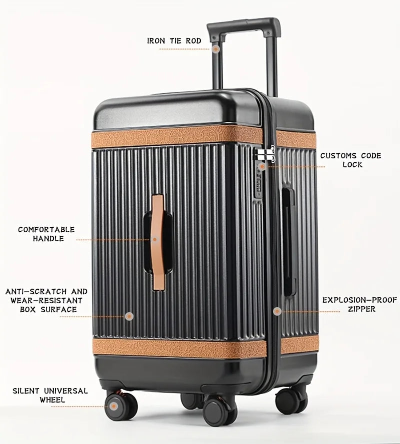 Hardshell ABS+PC Suitcase Large-Capacity With USB Port — White | KIMLUD