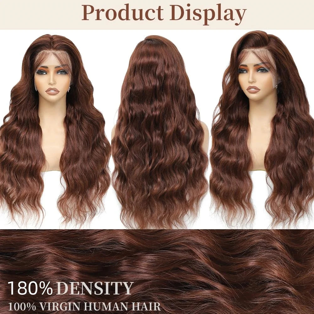 Lace Front Wig – HD Lace – Human Hair – Chocolate Brown | KIMLUD
