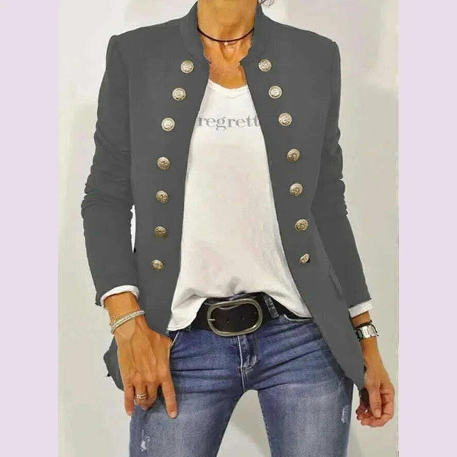 womens-solid-color-stand-up-collar-cardigan-button-decoration-casual-jacket-autumnwinter-2024-autumn-kimlud-kimlud-33920936