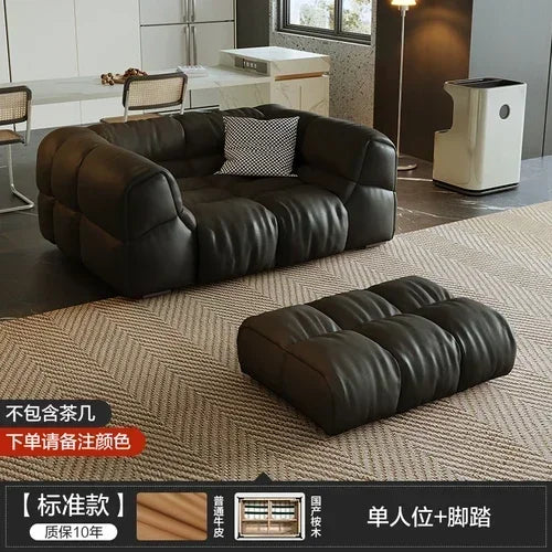 Puff Leather Sofa Bedrooms Comfortable Reclining Luxury Designer Lazy Sofa Modern Minimalist Sofy Do Salonu Home Furniture