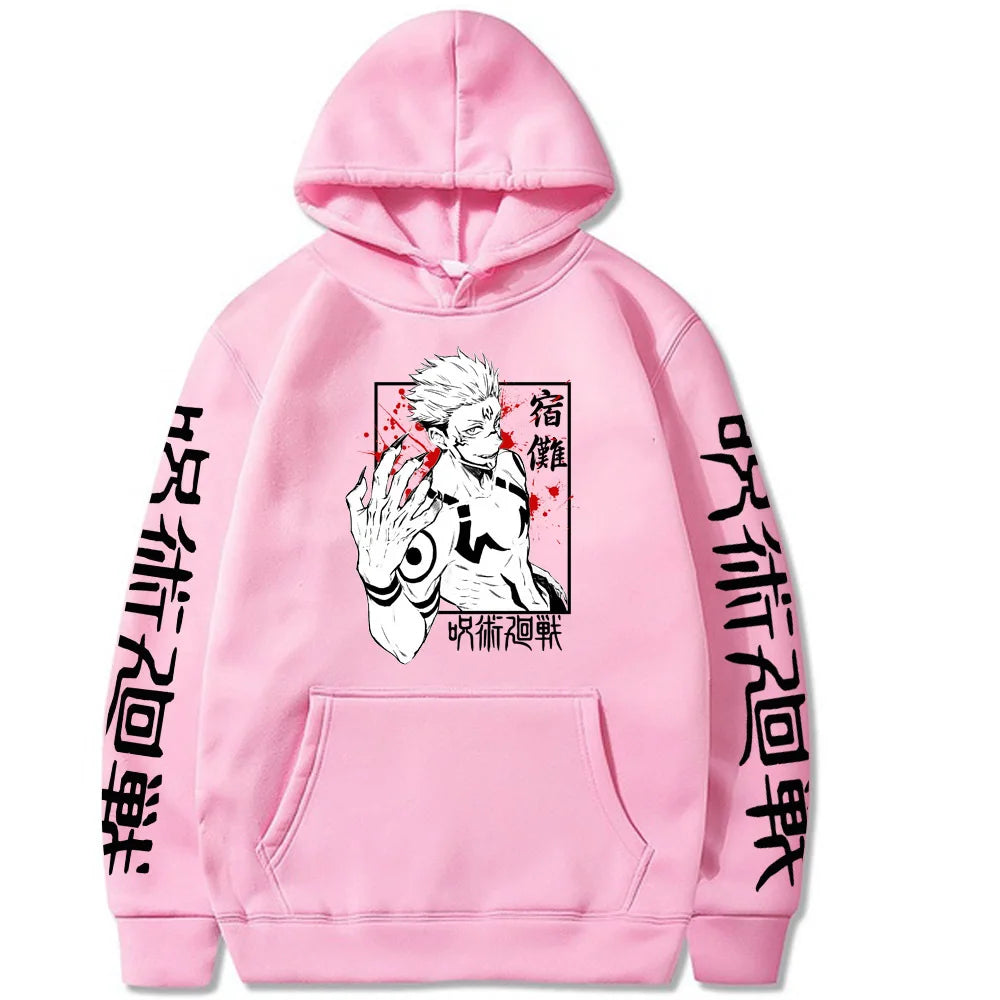 Hoodie – Graphic Sukuna Print – Knit – | KIMLUD