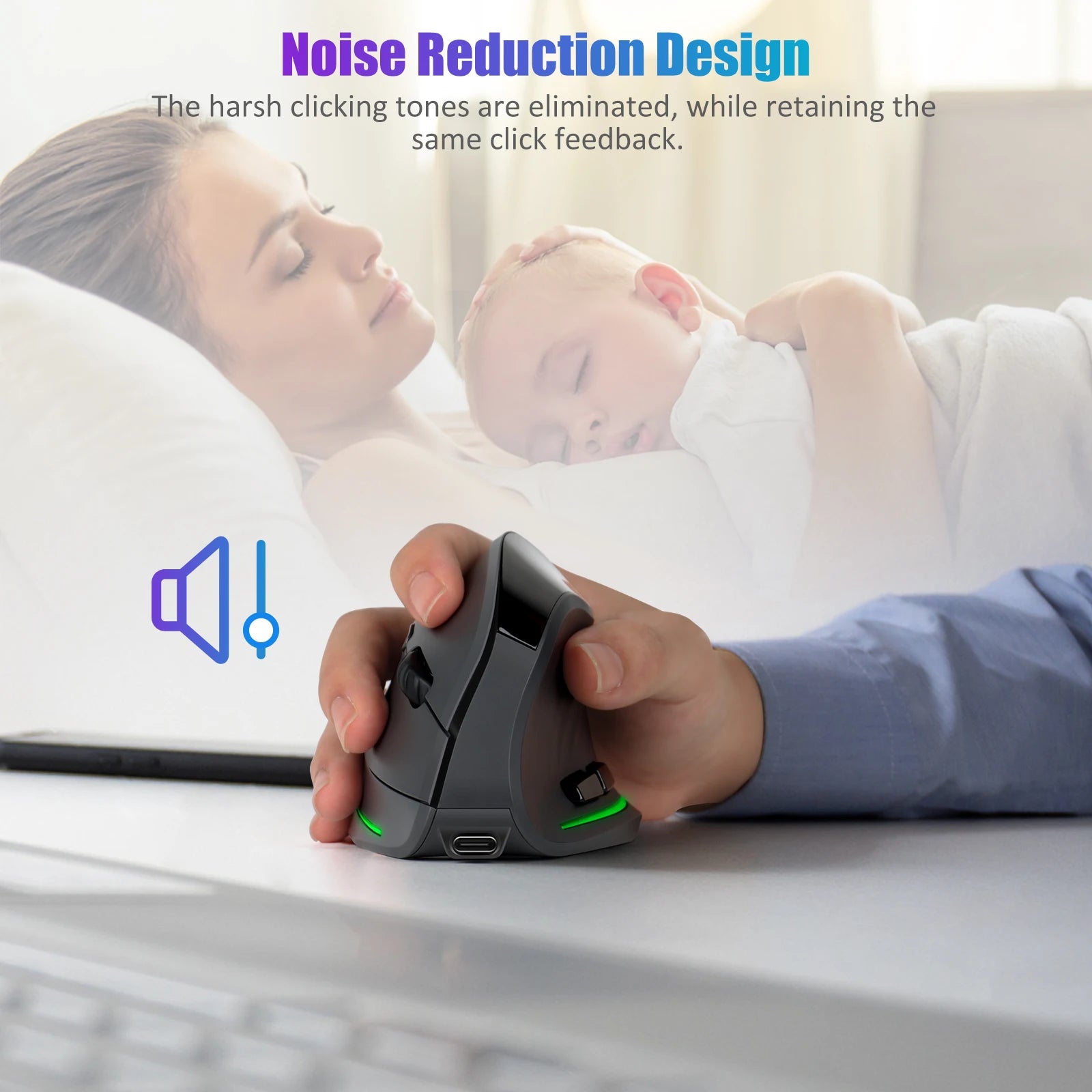 Lefon Programming Vertical Mouse Ergonomic Wireless Bluetooth Mouse 4000DPI with OLED Screen Gaming Mice for Computer PC Laptop