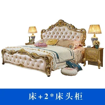 Large Princess Master Bedroom Set Double Villa High Luxury Human Bedroom Set Wooden Sleeping Letti E Mobili Nordic Furniture