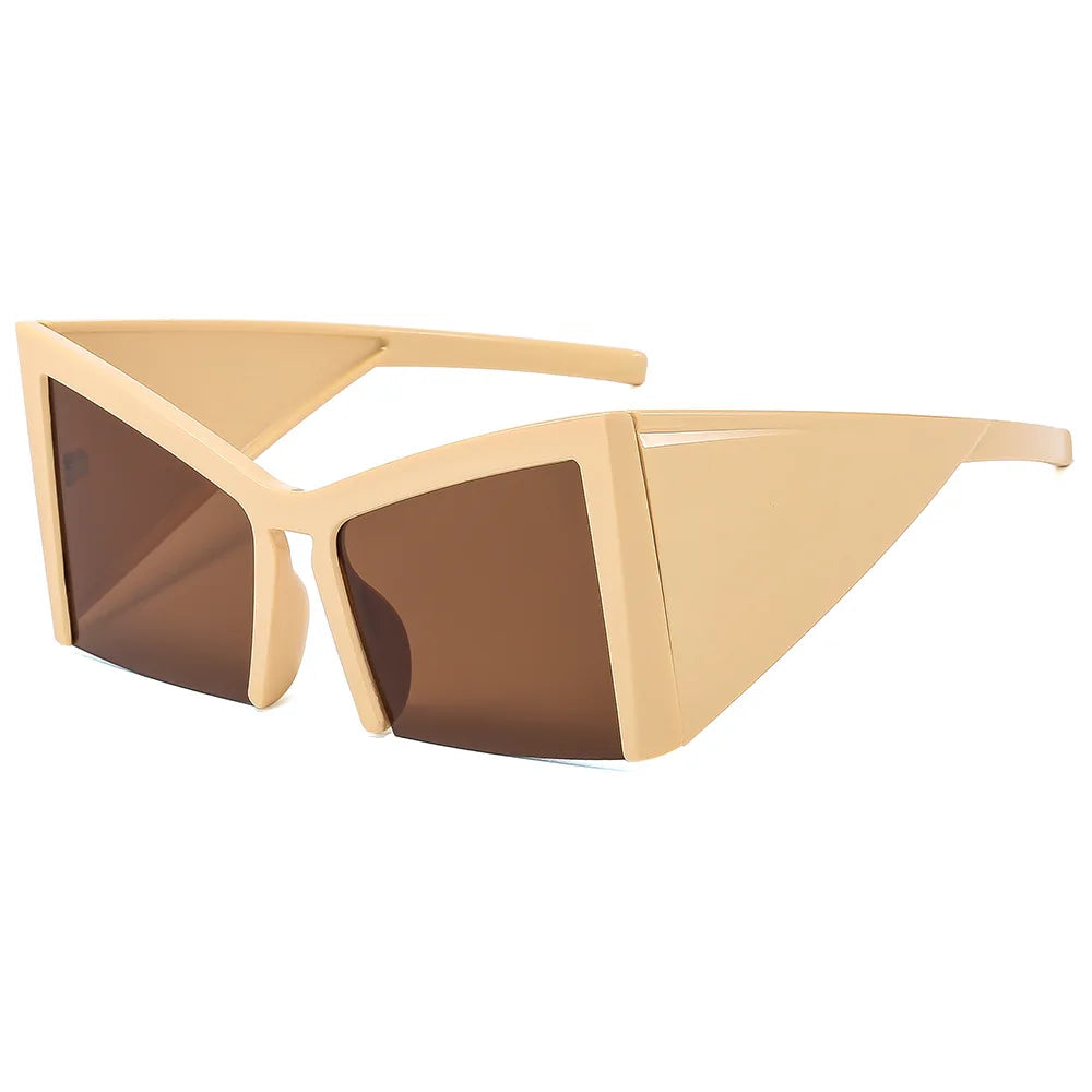 Half-Frame Sunglasses Polycarbonate — Black | KIMLUD