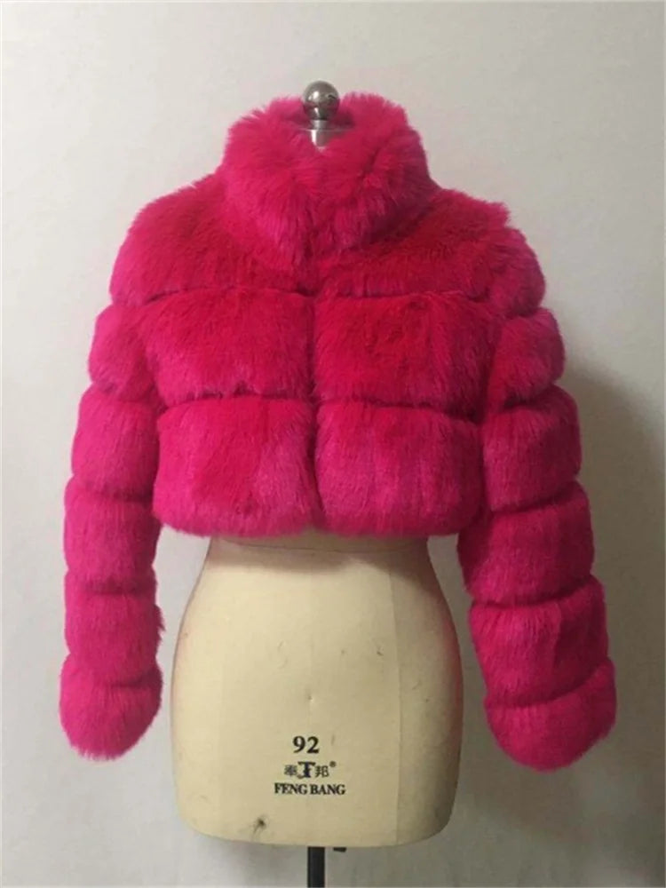 WESAYNB Winter Clothes 2022 Fashion Faux Fur Coats Women Long Sleeve Warm Tops Quilted Faux Fur Jackets For Women Wholesale