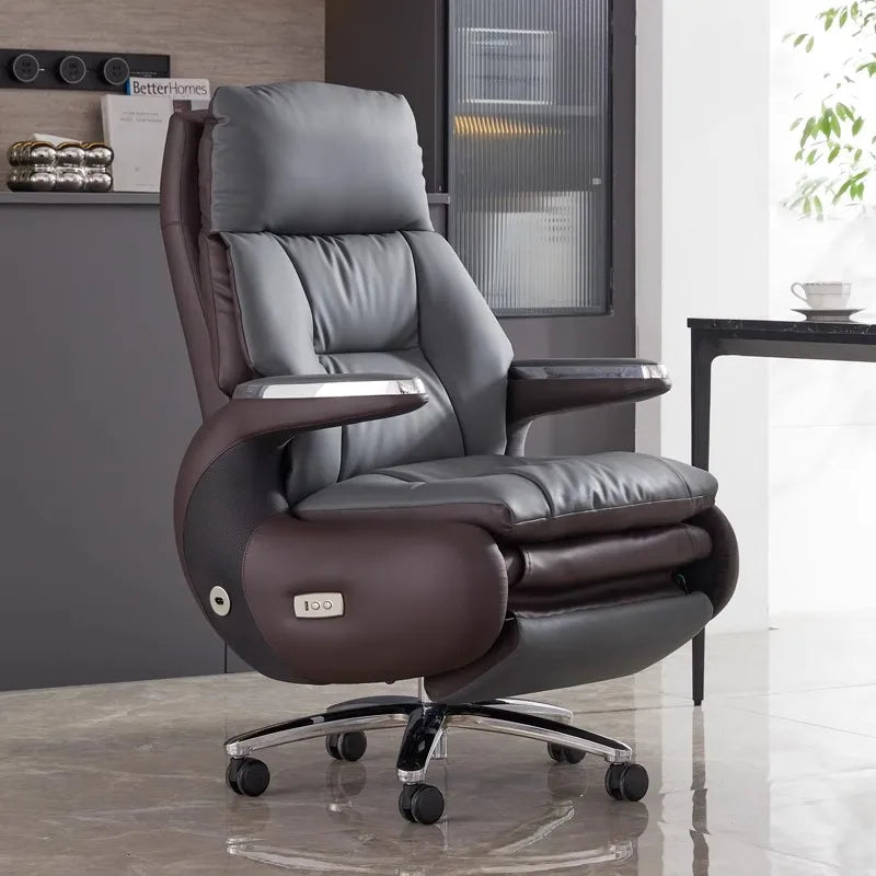 Electric Massage Office Chair, Reclining From 90-160°, with Button Control for Micro-vibration Massage, Suitable for Office Use.