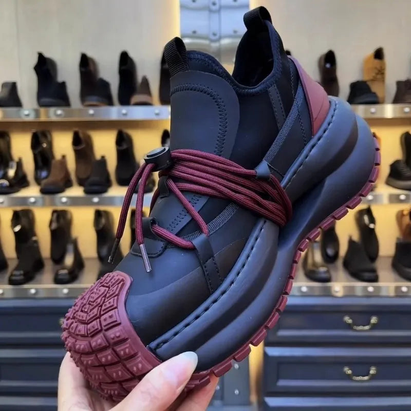 Men's Running Shoes – Winter Warm Fleece Lining – Platform Sneakers | KIMLUD