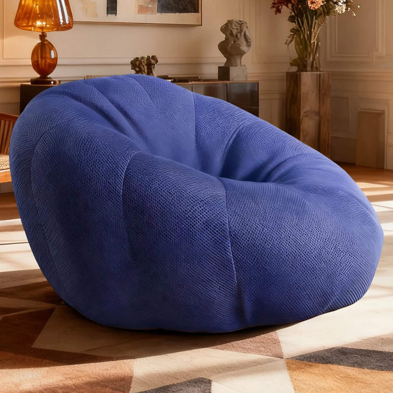 Adult/Child Memory Foam Bean Bag Chair, Small Bubble Chair for Bedrooms, Honeycomb-shaped Curved Sofa Suitable for Living Rooms