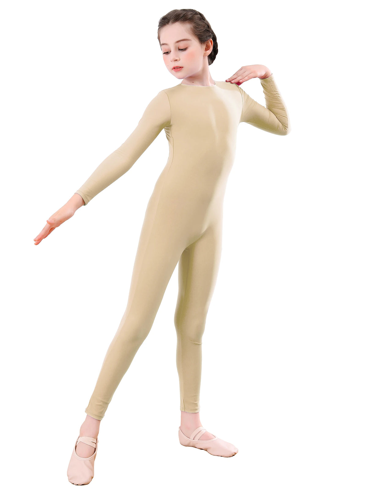 Kids Unitard – Long Sleeve – Nylon Spandex – Black | KIMLUD
