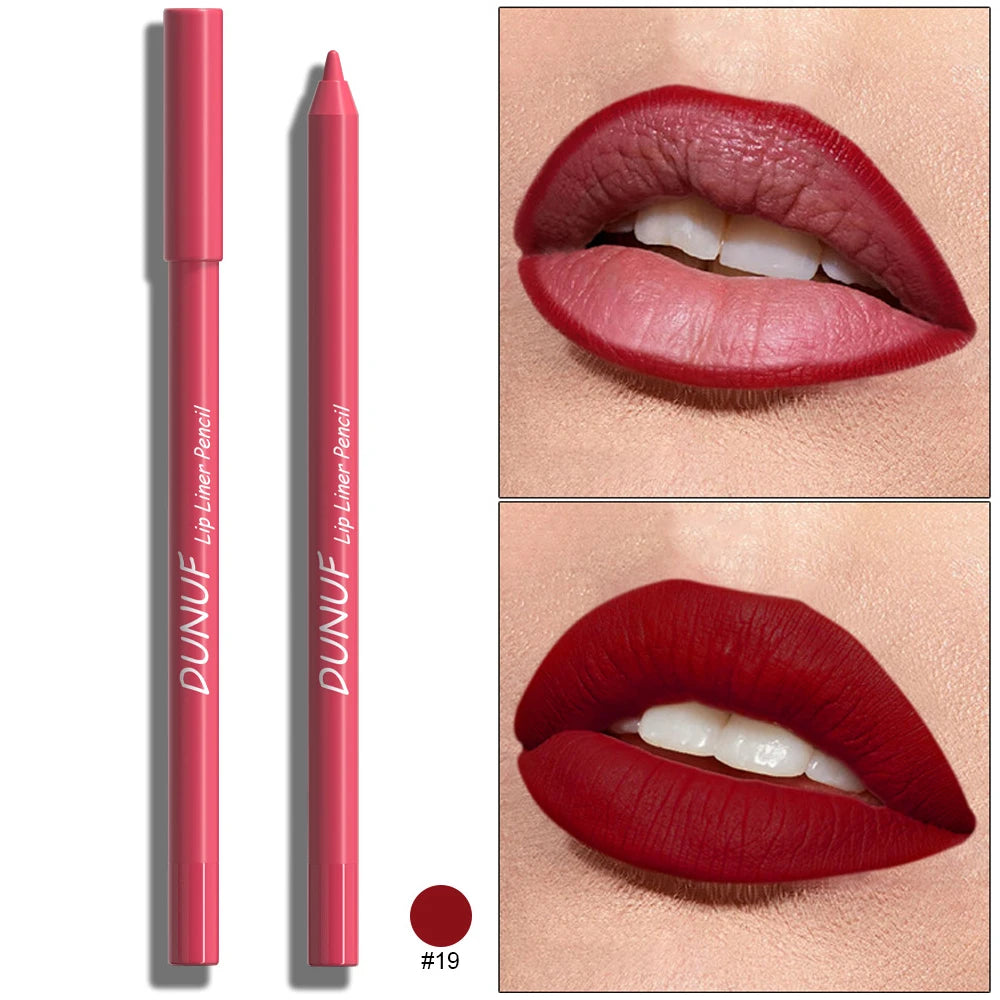 Matte Lip Pencil Contour Lip Liner Long-Lasting Waterproof Hydrating Formula — Red | KIMLUD