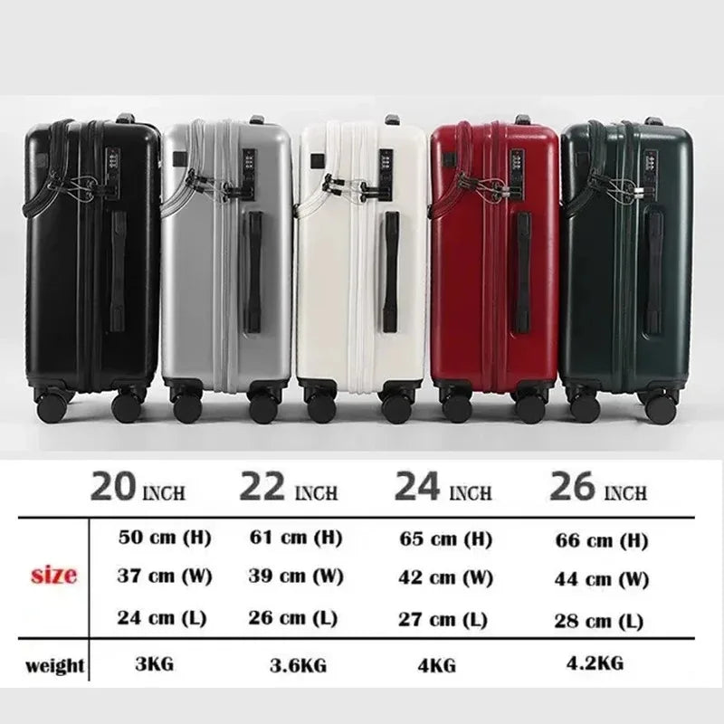 Polycarbonate Carry-On Luggage 20-Inch Lightweight With Cup Holder — Metallic Silver | KIMLUD