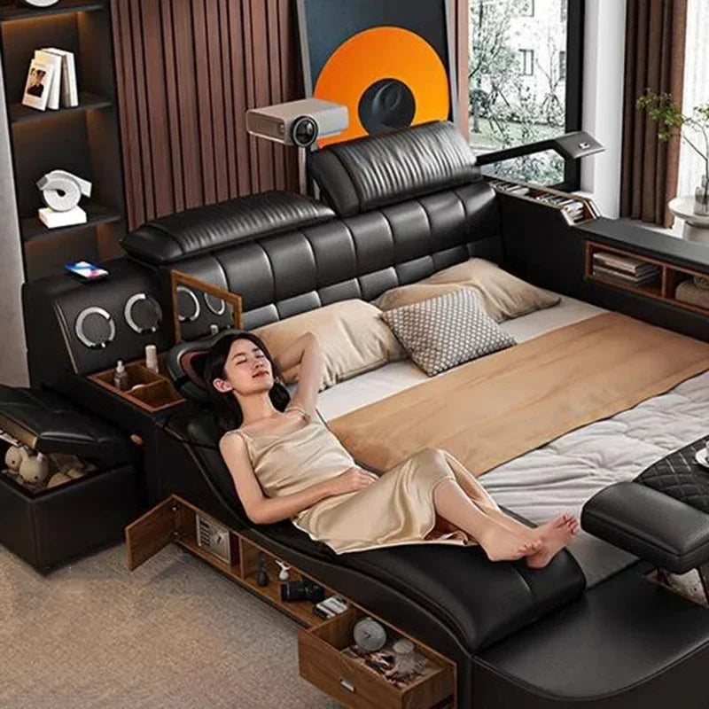 Loft Multifunctional Bed Storage Modern Massage Headboards Children King Size Cheap Bed Princess Cama Solteiro Patio Furniture