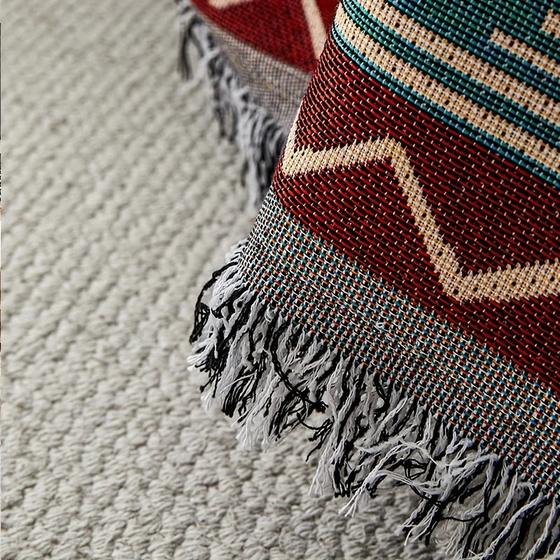 1pc Ethnic Sofa Cover Dustproof Sofa Blanket Four Seasons Universal Double Face Usable Pet Friendly Living Room Home Decor