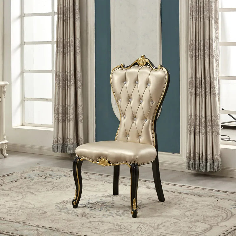 Solid Wood Chairs European Light Luxury — Natural | KIMLUD