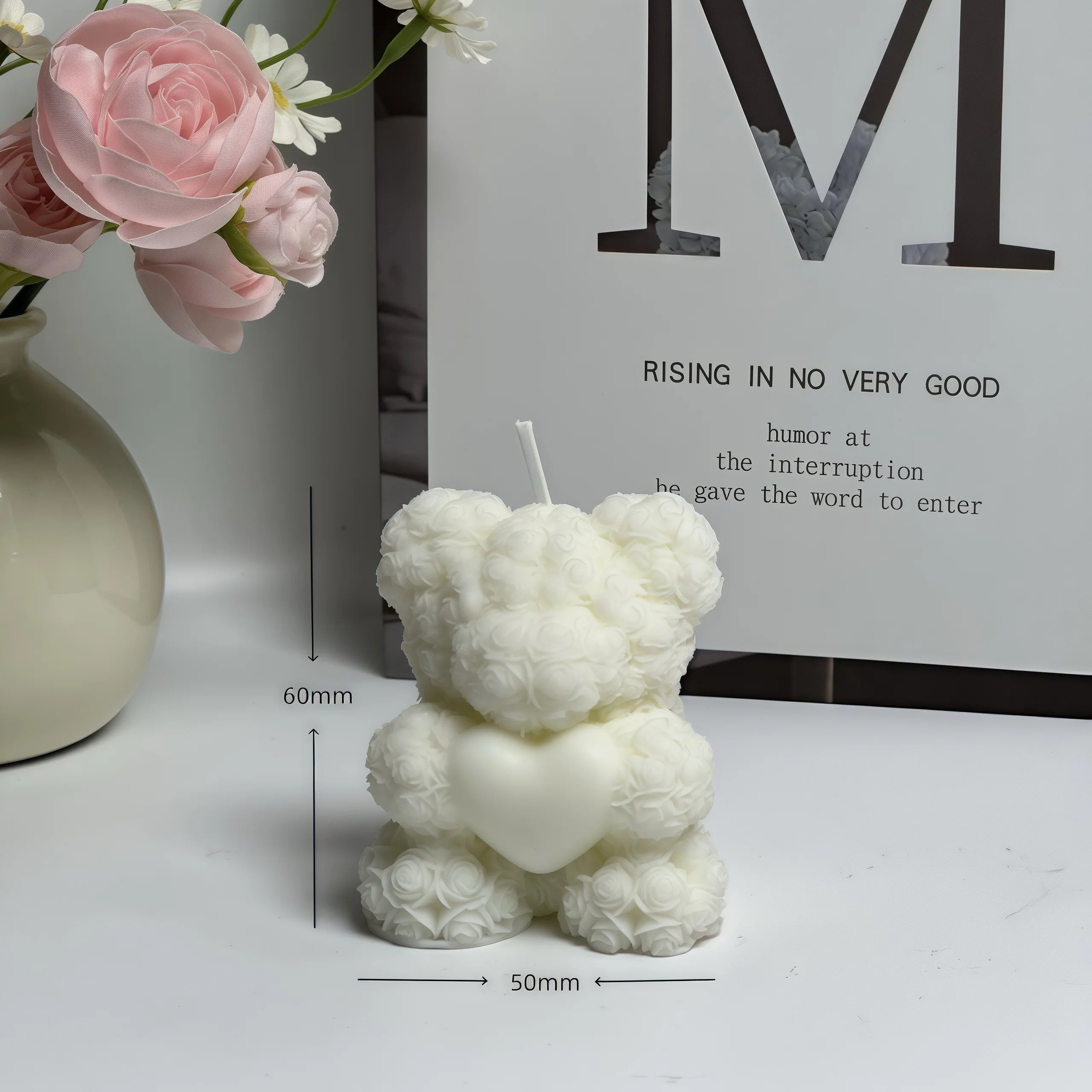 KIMLUD, Cute bear low-temperature scented candle, skin-friendly, couple handcrafted anti-scald, romantic scene props that can be torn of, KIMLUD Womens Clothes