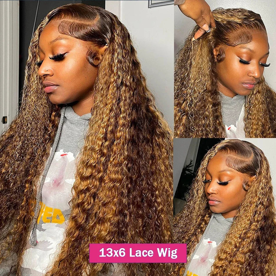 Lace Front Wig – Deep Wave – Remy Human Hair – Ombre 4/27 | KIMLUD