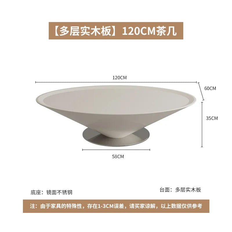 Minimalist Round Coffee Table Unique Aesthetic — White | KIMLUD