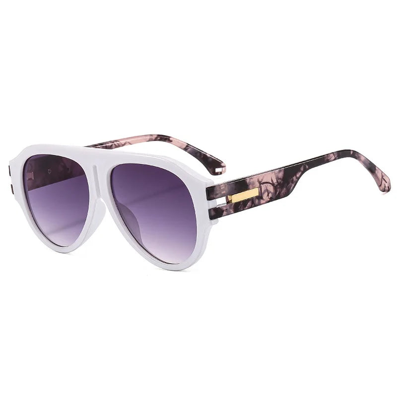 Square Frame Sunglasses Plastic Oversized Design UV Protection — Black | KIMLUD