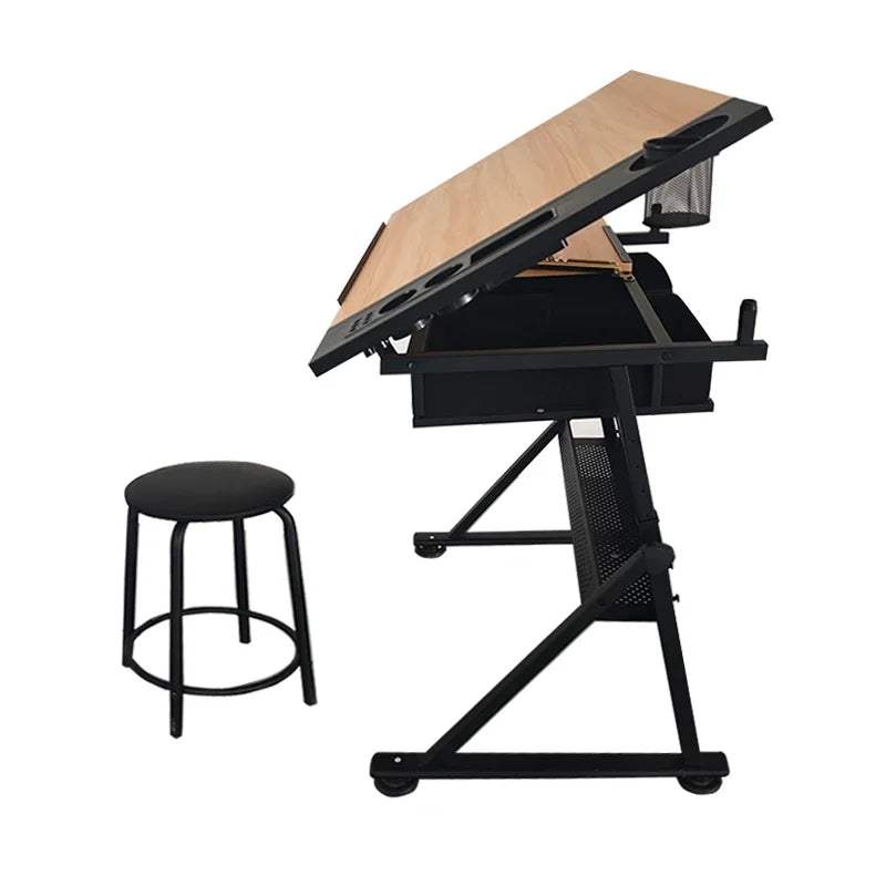 A Adjustable Height Wooden Drawing Table for Artwork, Study, Office, and Dining Ideal for Small Décor and Miniature Models