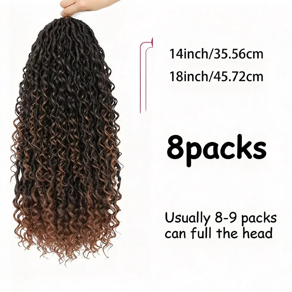 Goddess Locs Crochet Hair – Boho River Locs Curly Ends – Piano Color | KIMLUD