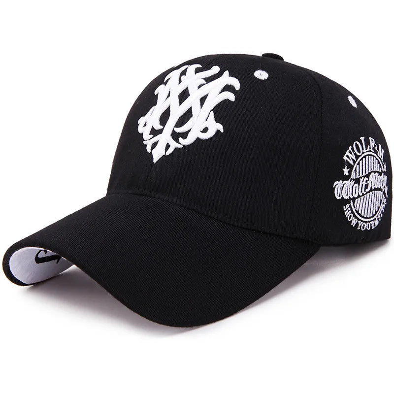 Cotton Baseball Cap Totem Embroidered — Black | KIMLUD