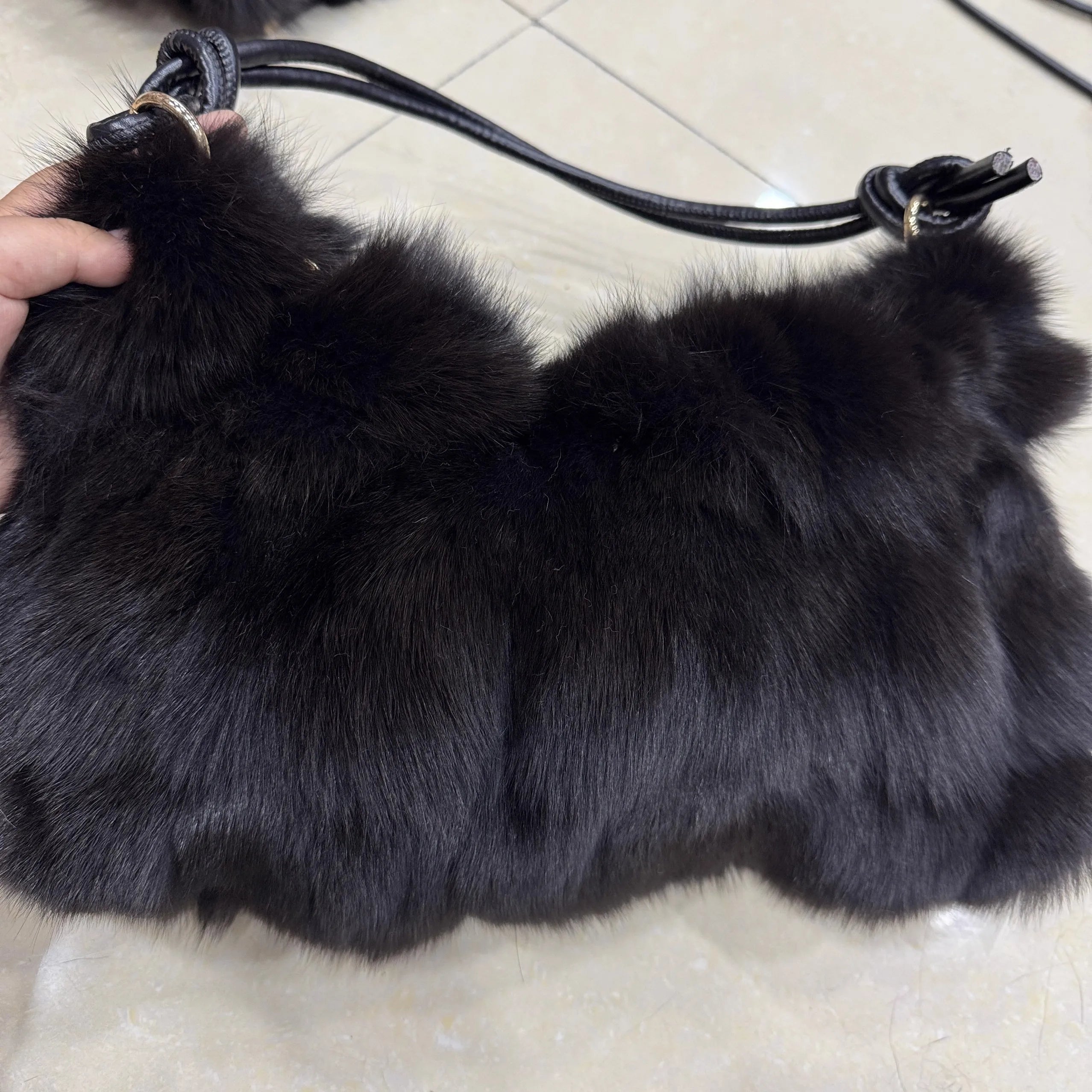 Winter Fox Fur Bag Women's  Bag Fashion  Handbag Ladies Bags Purses Women Shoulder Bag Real Silver Fox Fur Messenger Bags