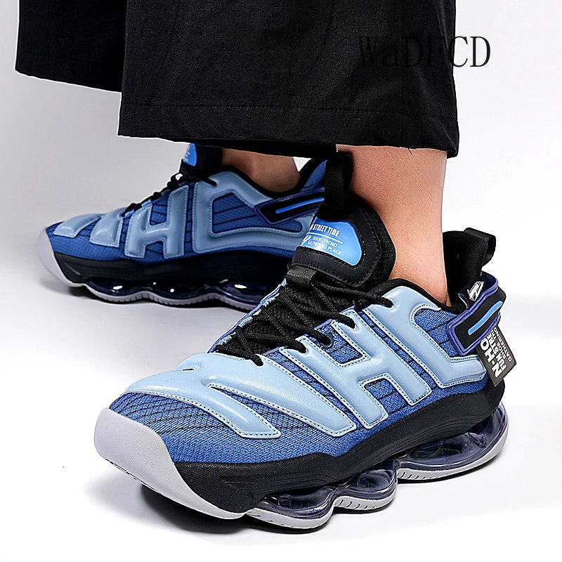 Chunky Sneakers Plus Size 45 Mens Designer Air Cushioned Basketball Shoes Fashion Casual Leather Height Increased Platform Shoes