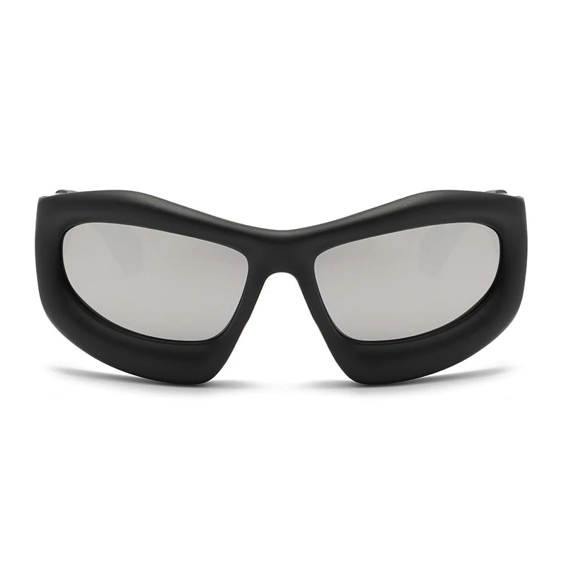 Acetate Sunglasses Large Frame Punk Style — Black | KIMLUD