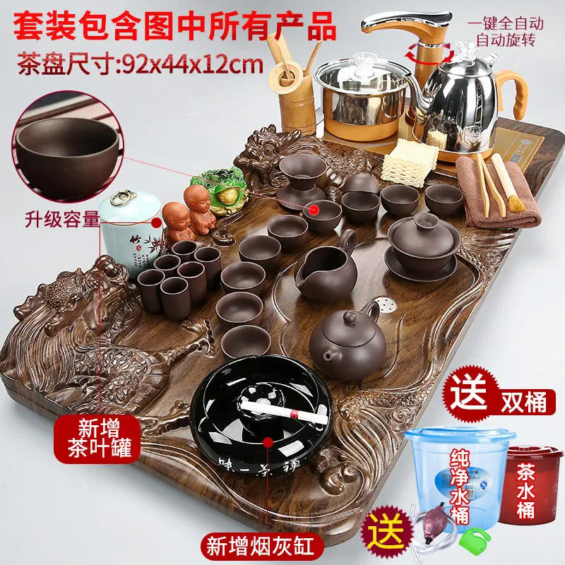 Luxury Rectangle Tea Tray Hospitality Ceremony Serving Accessories Drainage Tea Tray Chinese Kung Fu Bandejas Home Decorationgs
