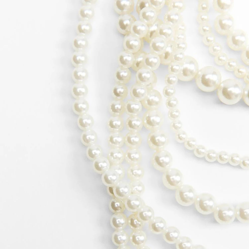 KIMLUD, Girlgo Zaa MULTI-STRAND FAUX PEARL NECKLACE,Autumn Suit Sweater, Long Necklace, Daily Shopping Wedding Jewelry, KIMLUD Womens Clothes