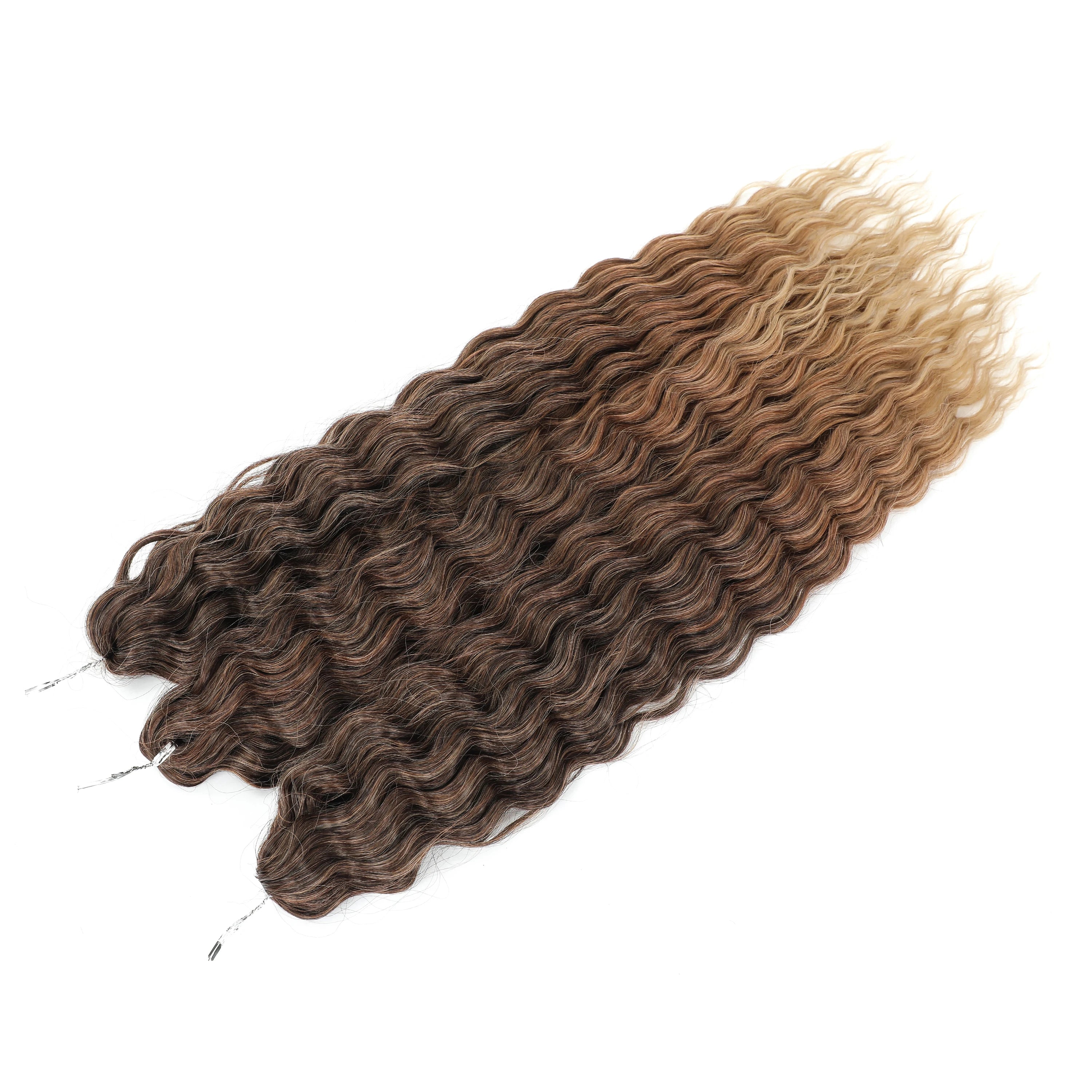 Crochet Braids Synthetic Hair High Temperature — Ombre Brown | KIMLUD