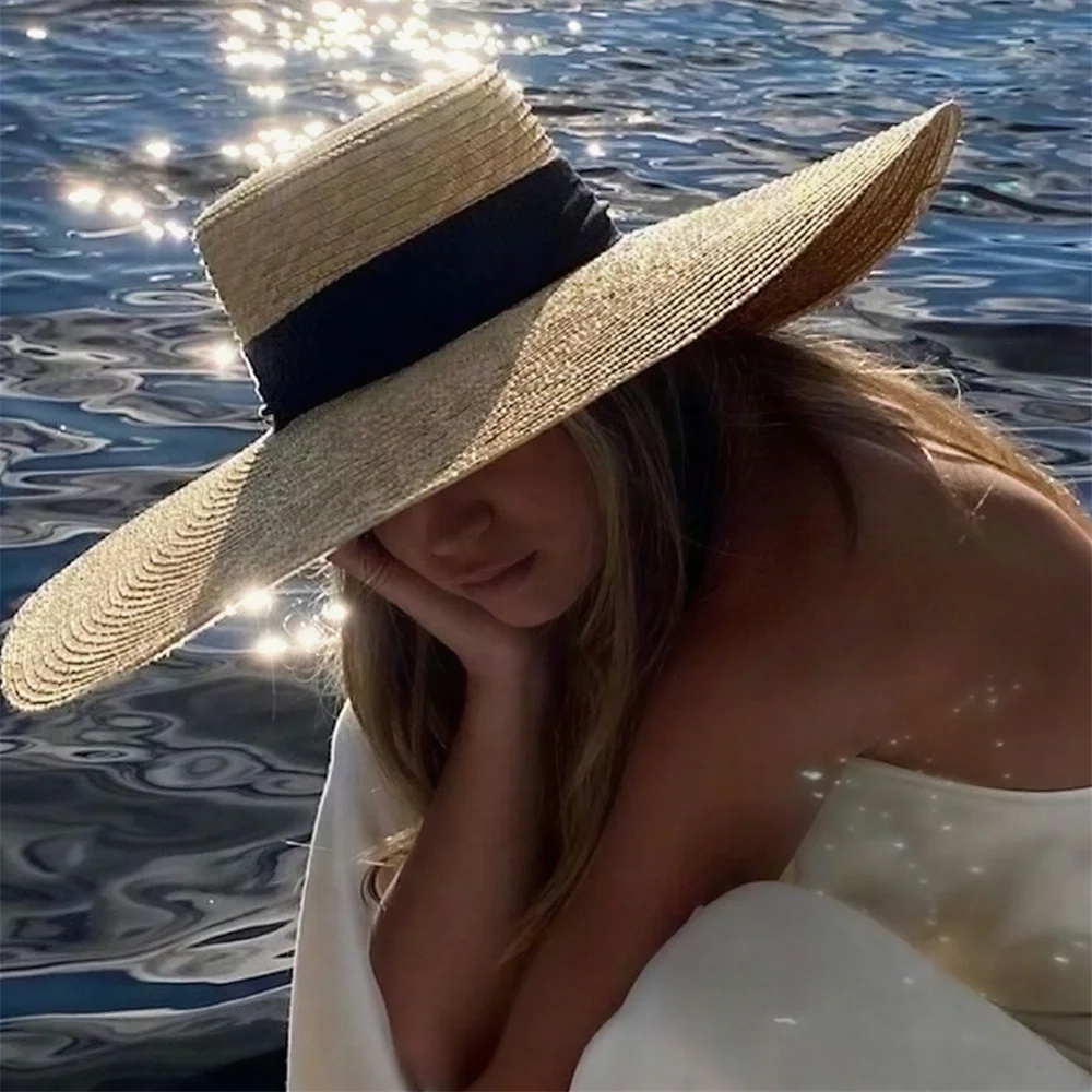 Fedora Hat Straw Wide Brim Hepburn — Natural | KIMLUD