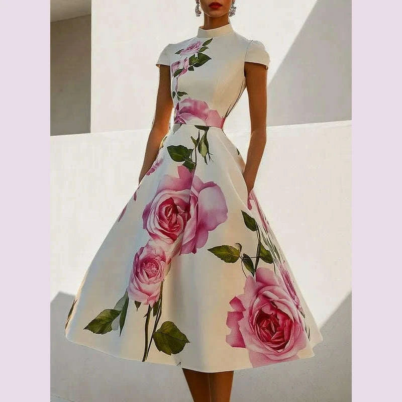 modigirl-2025-new-woman-flower-print-midi-dresses-summer-skinny-stand-collar-elegant-vintage-romantic-evening-dress-for-women-kimlud-kimlud-33922367