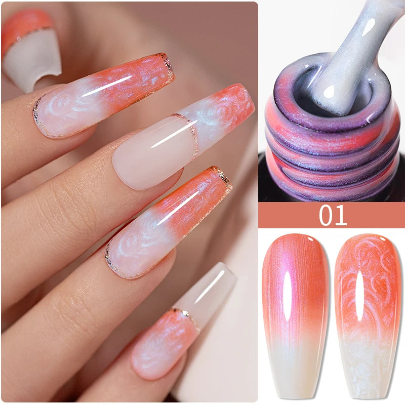Reflective Glitter Gel Nail Polish Multidimensional Holographic Sparkle, UV-Curable Finish — Pink Lilac | KIMLUD