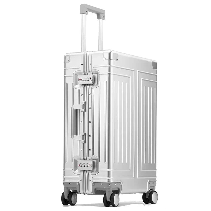 Aluminum Magnesium Alloy Boarding Box Suitcase — Black | KIMLUD
