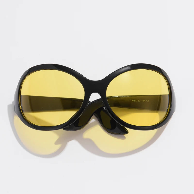 Oversized Plastic Sunglasses Oval — Ivory | KIMLUD