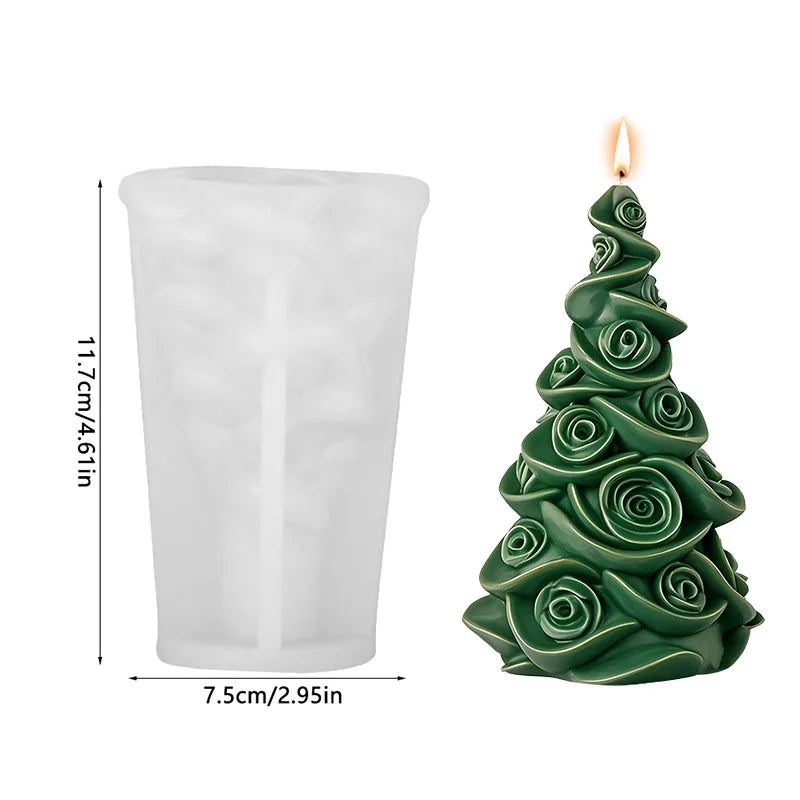KIMLUD, 3D Christmas Tree Candle Silicone Mold DIY Christmas Party Decoration Aromatherapy Plaster Making Moulds Home Ornament Gifts, KIMLUD Womens Clothes