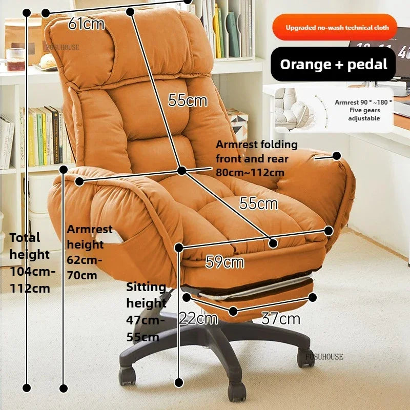 Fabric Swivel Office Chair With Backrest — Dove Gray | KIMLUD