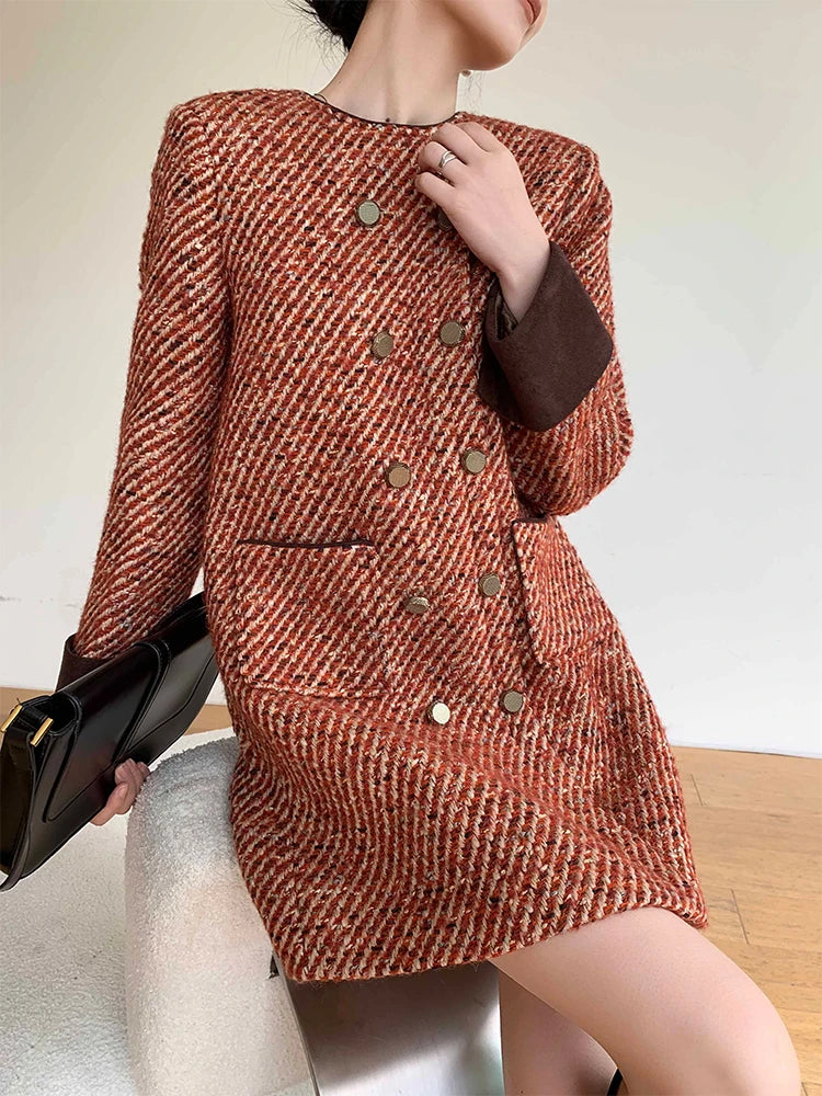Dresses – Autumn Winter Socialite Style – Polyester – Loose Fit | KIMLUD