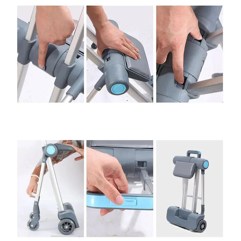 Waterproof ABS Carry-On Luggage For Kids Travel Companion With Multi-Function Design — Sky-Blue | KIMLUD