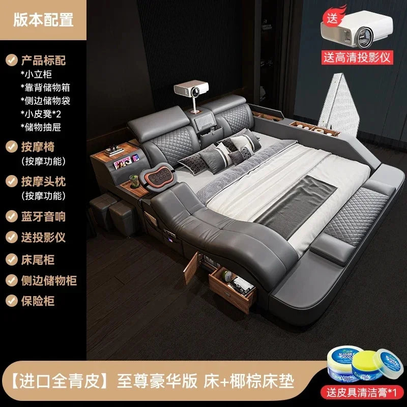 Smart Monster Frame Mattress Storage Bed Full Double Size Murphy Container Twin Bedroom Furniture