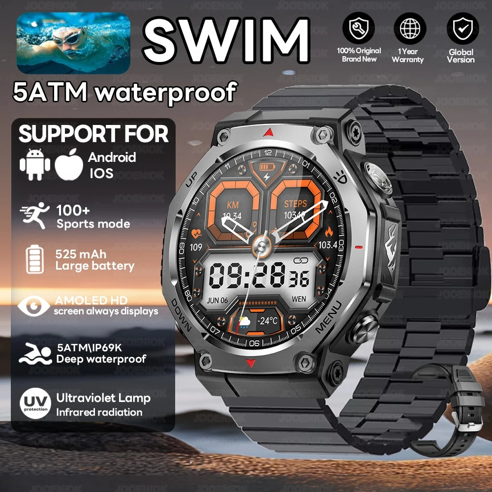 New For Huawei T-Rex 3 GPS Smart Watch 10ATM Waterproof 525mAh Battery Bluetooth Call Flashlight Military Sports Smartwatch Men
