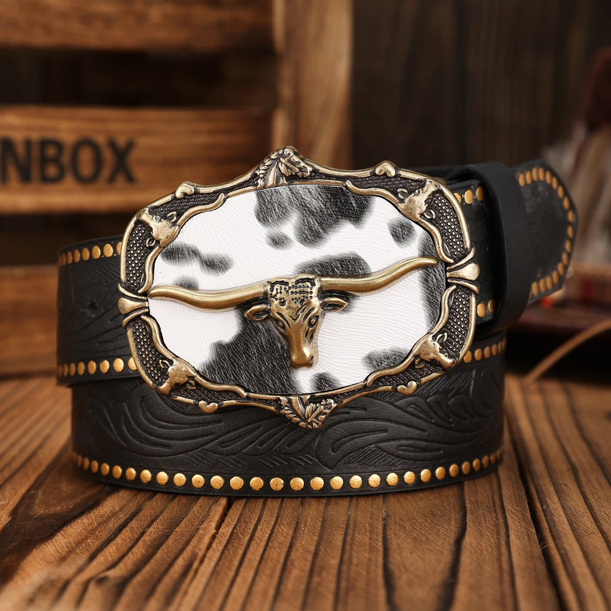 PU Western Retro Belt Solid Belts — Black | KIMLUD